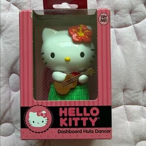 Hello Kitty Pink & White Dashboard Hula Dancer with Green Skirt